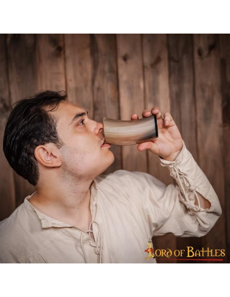 Chope viking en corne de boeuf pour...