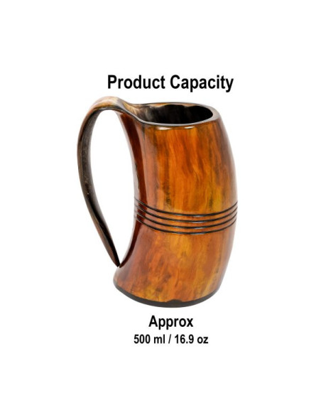 Chope viking en corne de boeuf pour...