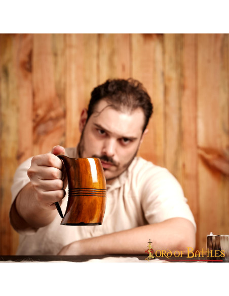 Chope viking en corne de boeuf pour...
