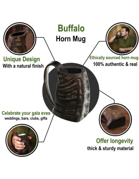 Chope de bière médiévale avec corne...