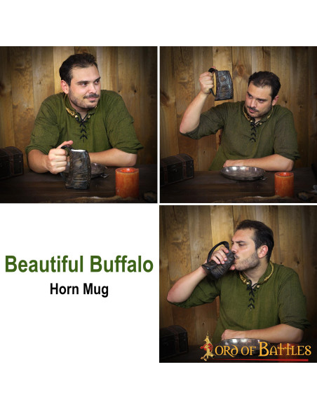 Chope de bière médiévale avec corne...