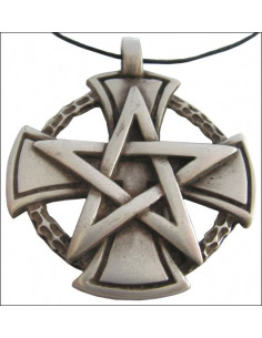 Pendentif croix pentagramme templier