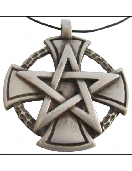 Pendentif croix pentagramme templier