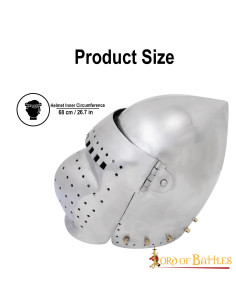 Casque Bacinete à visière intégrale du XIVe siècle 2