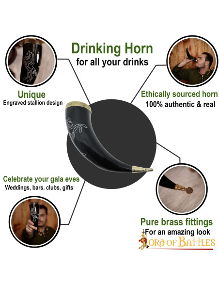 Étalon à cornes viking sur corne de...