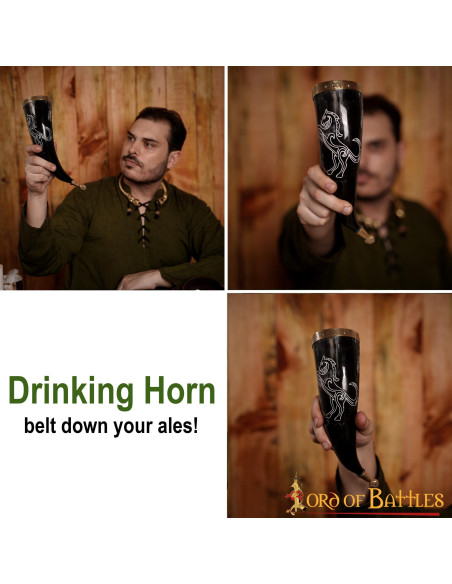 Étalon à cornes viking sur corne de...