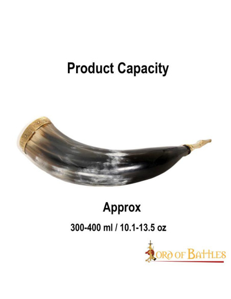 Corne à boire viking médiévale avec...