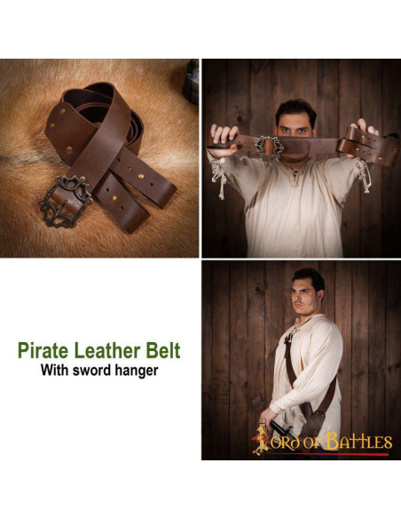 Ceinture de pirate marron avec...