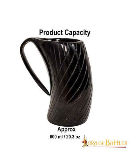 Chope à bière en corne de boeuf de...