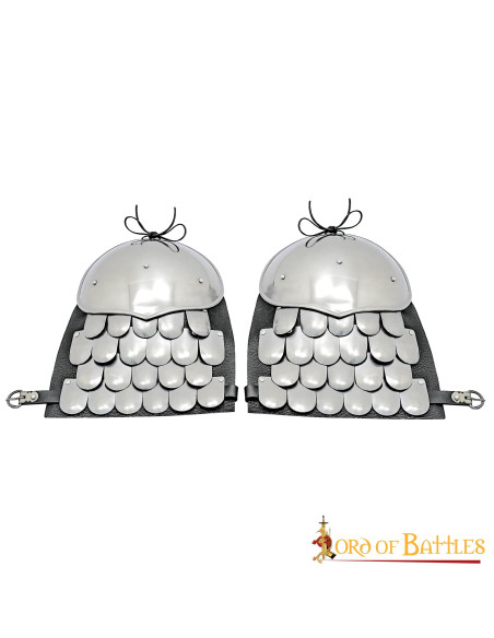 Épaulières médiévales en acier avec...