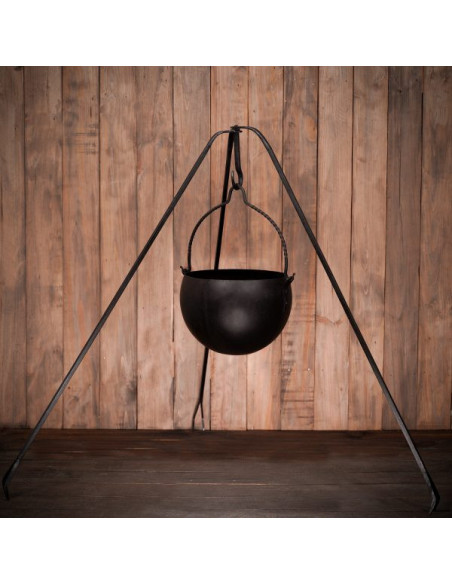 Feu de camp médiéval tripode en fer...