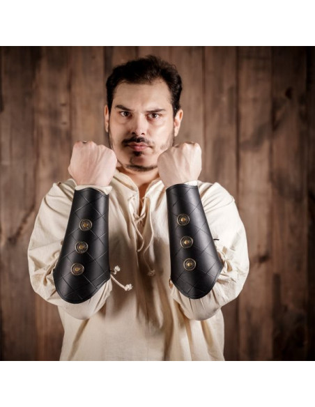 Bracelets médiévaux noirs avec méplats