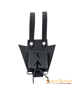 Baudrier médiéval en cuir noir pour poignards ou épées