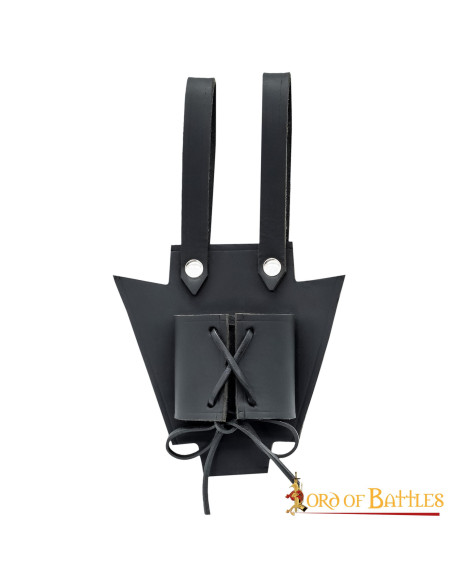 Baudrier médiéval en cuir noir pour...