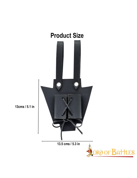 Baudrier médiéval en cuir noir pour...