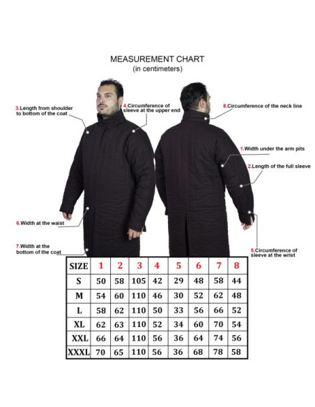 Gambison médiéval rembourré type 8 à...