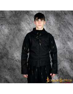 Gilet noir fonctionnel s. XV, avec lacets