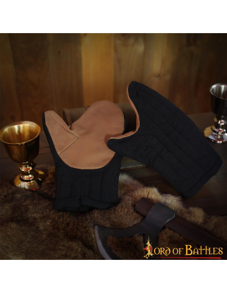 Gants mitaines rembourrés en coton noir