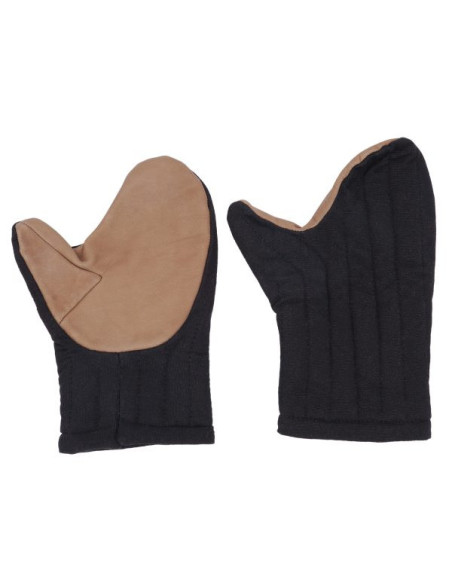 Gants mitaines rembourrés en coton noir