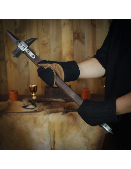 Gants mitaines rembourrés en coton noir