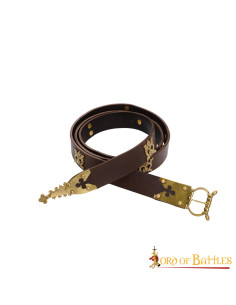 Ceinture de chevalier gothique marron avec détails en laiton 2