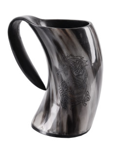 Cruche viking Fenrir le loup nordique, 650-800 ml.