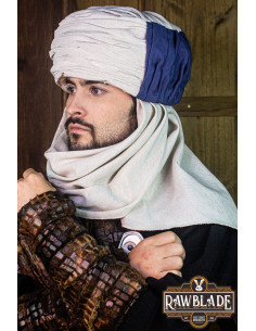 Turban Vaishir - Blanc et Bleu