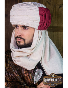 Turban Vaishir - Blanc et Bordeaux