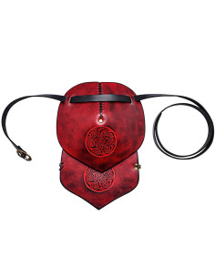 Épaulière en cuir avec motif en relief spirale celtique