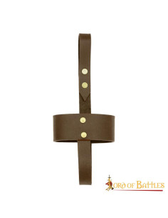 Etui en cuir marron pour verres et tasses en corne 2