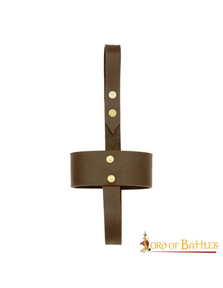 Etui en cuir marron pour verres et...