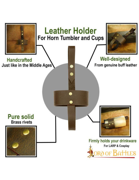 Etui en cuir marron pour verres et...