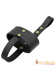 Etui en cuir noir pour verres et tasses en corne 2