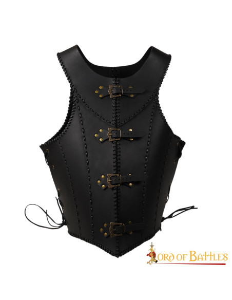 Corset en cuir noir Dama Guerrera