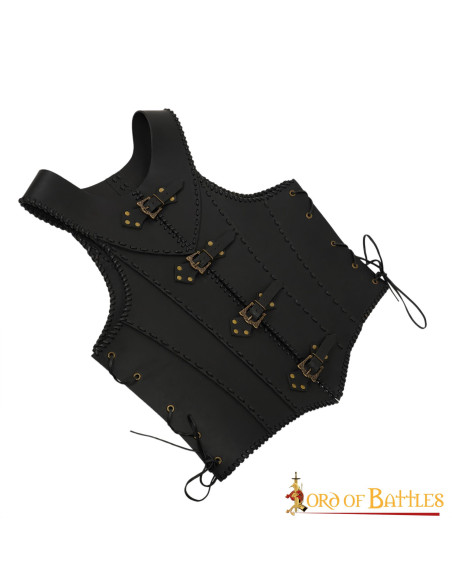 Corset en cuir noir Dama Guerrera