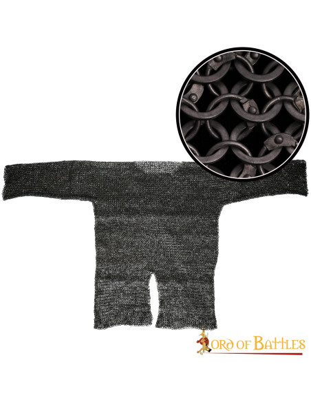 Cotte de mailles à anneau rond noirci...