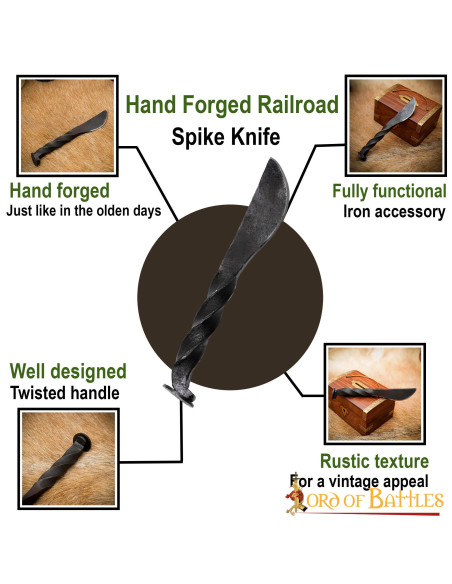 Couteau médiéval rustique forgé à la...