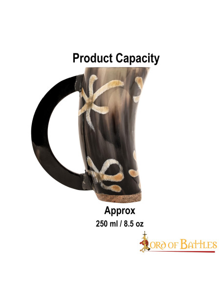 Chope à bière en corne de boeuf viking