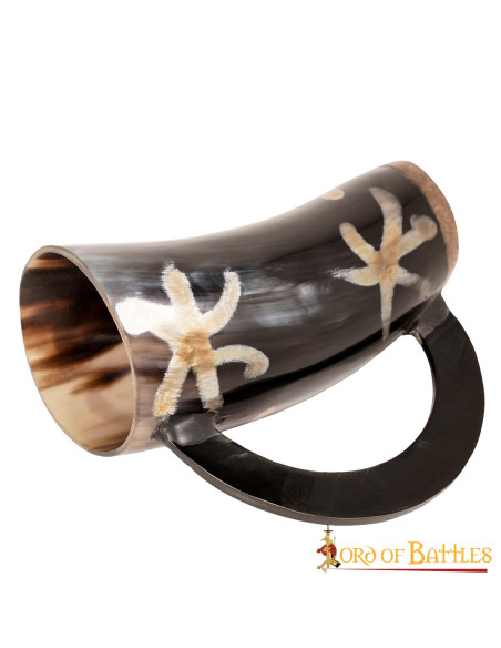 Chope à bière en corne de boeuf viking