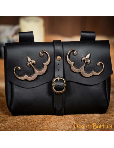 Sac, type sac banane, de la fin du Moyen Âge (13x18 cm.)