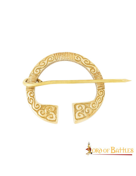 Fibule celtique en laiton (7,5x5 cm.)