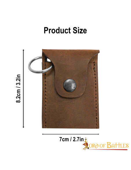 Porte-monnaie médiéval en cuir -...