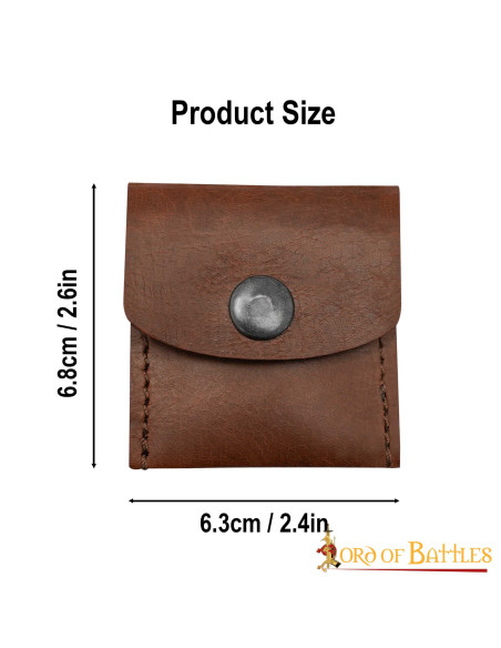 Bourse médiévale en cuir pratique -...