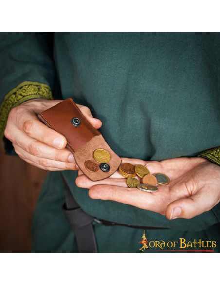 Bourse médiévale en cuir pratique -...