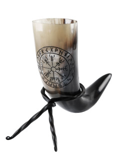 Corne celtique Vegvísir avec support (200-300 ml.)
