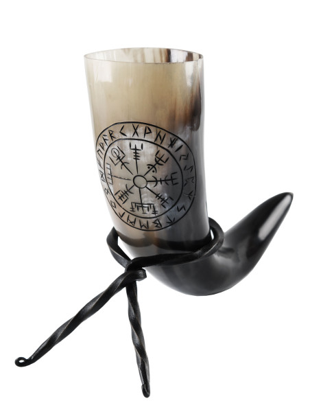 Corne celtique Vegvísir avec support...