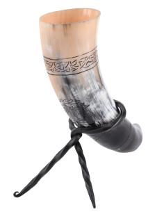 Corne Viking Norse Wolf Fenrir avec support (200-300 ml.)