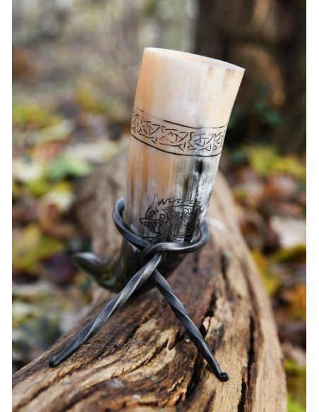 Corne Viking Norse Wolf Fenrir avec...