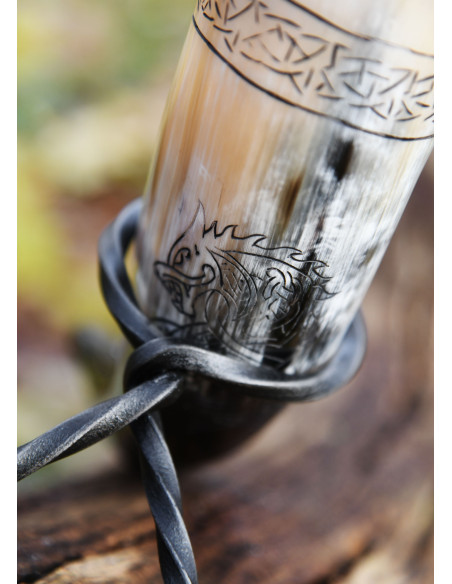 Corne Viking Norse Wolf Fenrir avec...