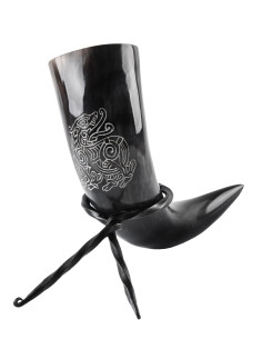 Corne de dragon viking avec support (200-300 ml.)